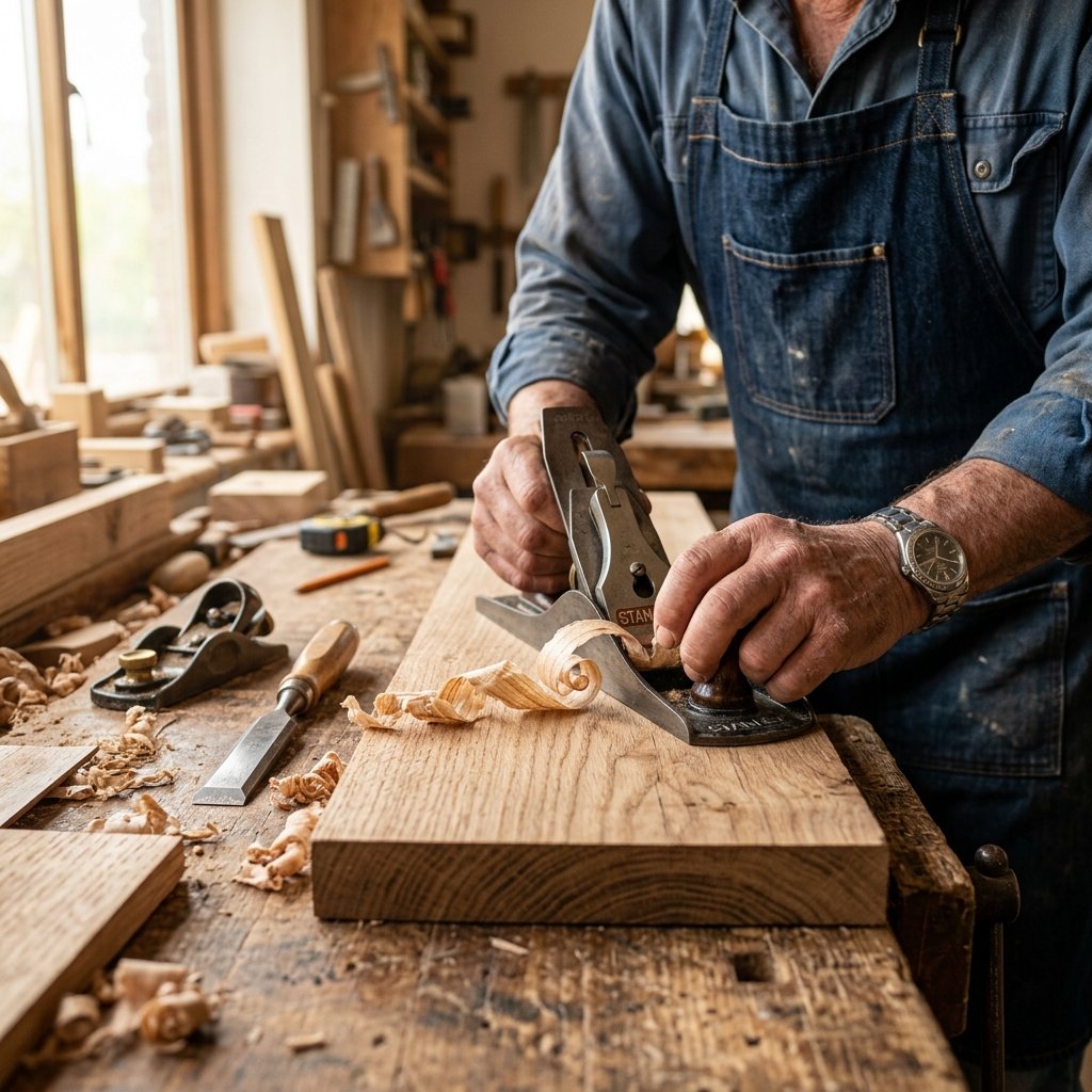 Expert carpenter at work